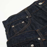 Layered Two-Piece Blue Denim Pants