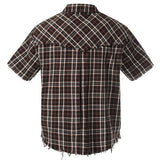 Plaid Studded Patchwork Oversized Button-Up