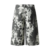 Construction Splatter Denim Shorts