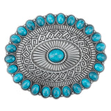Turquoise Concho Western Belt Buckle
