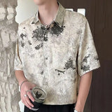 Satin Ice Printed Button-Up