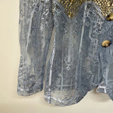 Transparent Lace Sequin-Crest Blazer