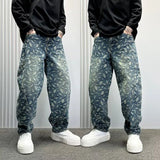 Feather Stitched Denim Jeans