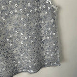 Heavy Embroidery Sheer Mesh Loose Tank Top