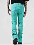 Mint Flared Stacked Denim Jeans