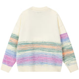 Retro Wave Knit Polo Sweater