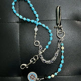 Cracked Blue Emblem Jean Chain