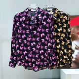 Butterfly Graphic Button-up Shirt