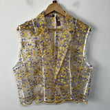 Floral Embroidered Mesh Blazer Vest
