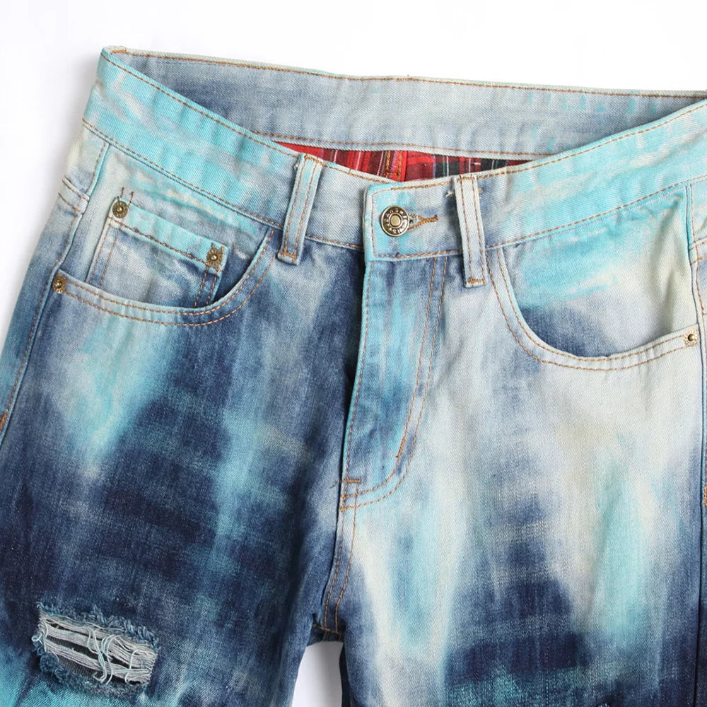 Sea Blue Gradient Denim Jeans