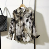 Smoky Pleated Button-Up Shirt