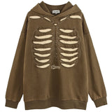 Ripped Skeleton Washed Hoodie