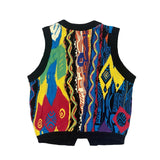 Retro Multicolor Knitted Sweater Vest