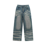 American Street Distressed Straight-leg Denim