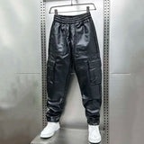 PU Leather Fleece Pocket Pants