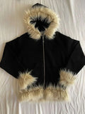 faux fur zip up hoodie