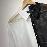 Monochrome Mirage Sheer Button-Up