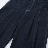 Pleated Baggy Denim Jeans