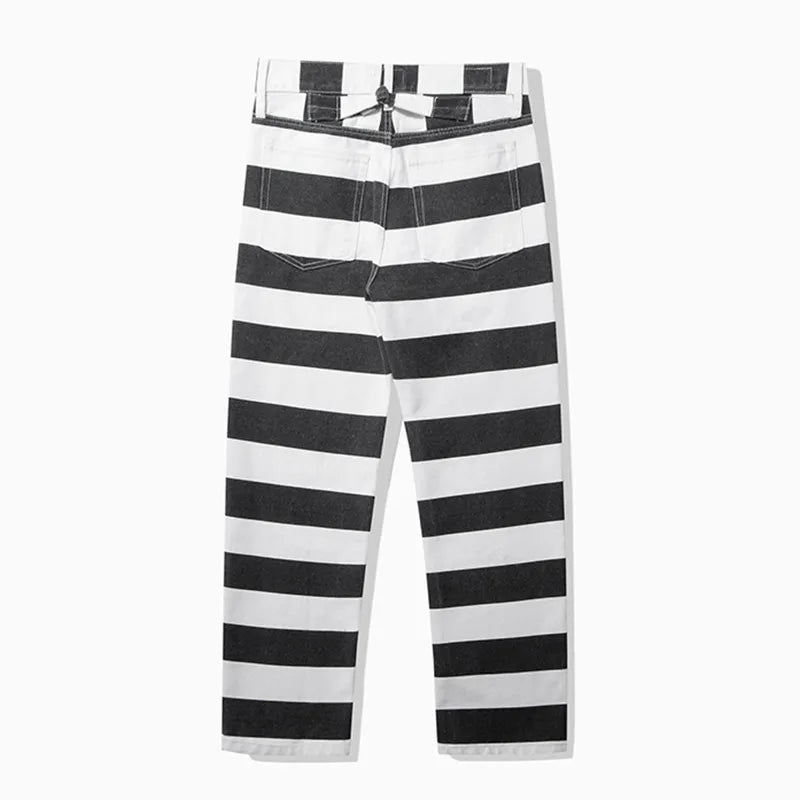 Striped Straight Cut Trousers