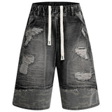 Camouflage Patchwork Denim Shorts