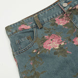 Dual Rose Floral Denim Jeans