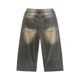 Distressed Multi-pocket Denim Shorts