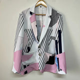 Irregular Printed Thin Blazer