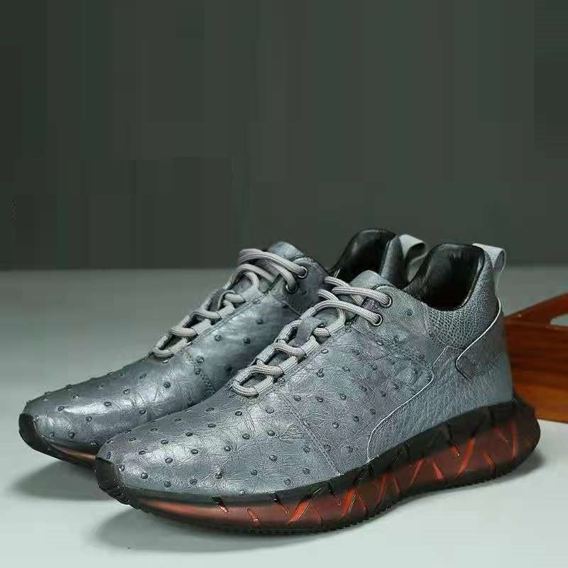 exotic charcoal lace-up sneakers