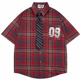 Vintage Plaid Necktie Unisex Varsity Shirt