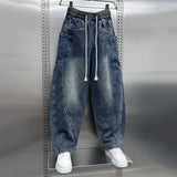 Drawstring Denim Pocket Jeans