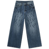Vintage Stitch Straight Denim Jeans