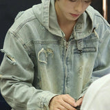 Zipper Darkwear Denim Jacket