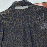 Meshed Leopard Print Button-Up