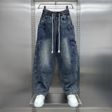 Drawstring Denim Pocket Jeans