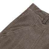 Brown Faux Leather Utility Shorts