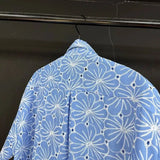 Hollow Breathable Floral Shirt