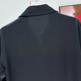 Black Grommet Detail Button-Up Shirt