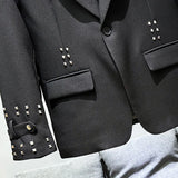 Midnight Rivet Studded Blazer