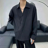 Pleated Darkwear Button-Up