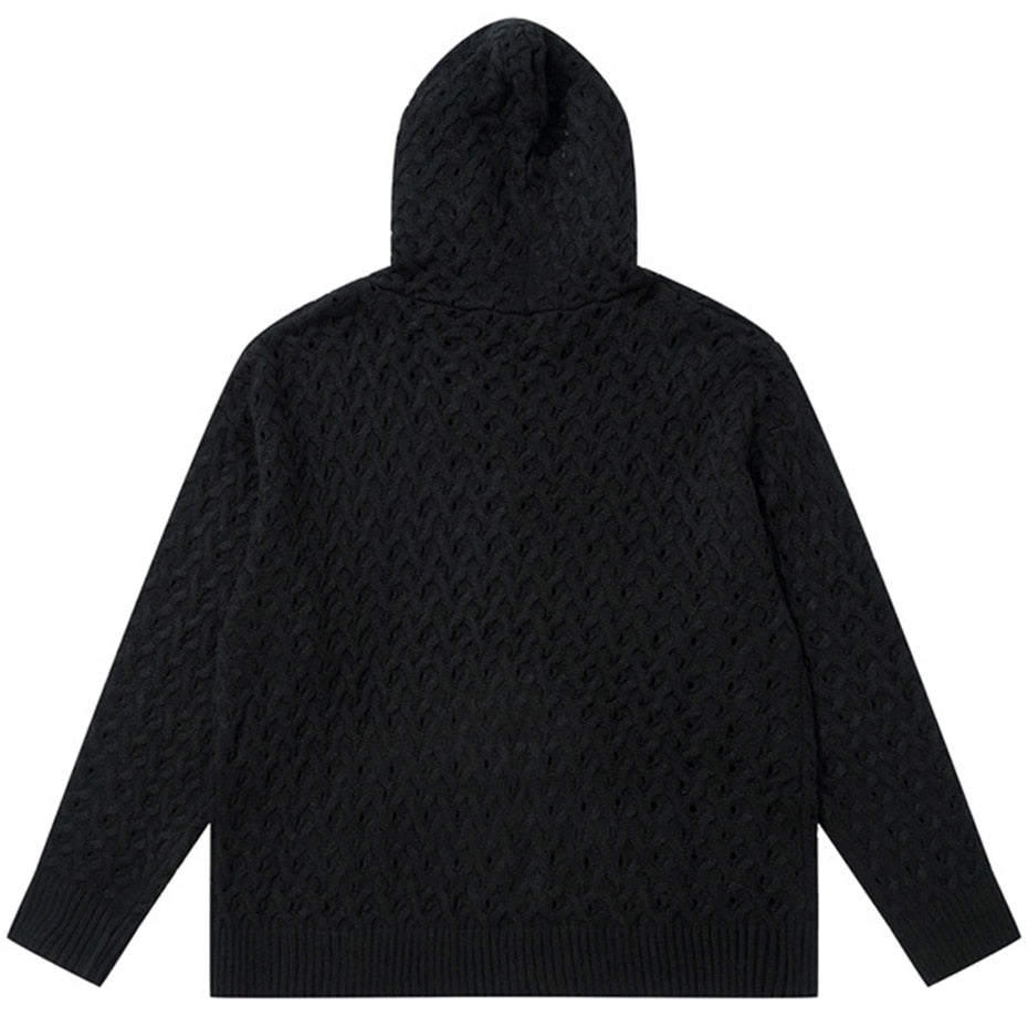 Hollow Out Hooded Sweater