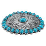 Turquoise Concho Western Belt Buckle