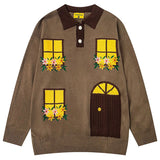 Cottage View Knit Polo Sweater