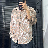 Jacquard Loose Button-up Shirt