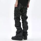 Pleated PU Leather Pants