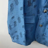Micro Ripped Mottled Sheer Casual Blazer