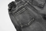 Ripped Denim Wide Leg Jeans Shorts