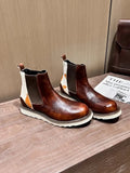 Two-Tone Leather Chelsea Boots