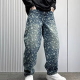 Feather Stitched Denim Jeans