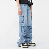 Oversized Loose Block-Cut Denim Jeans