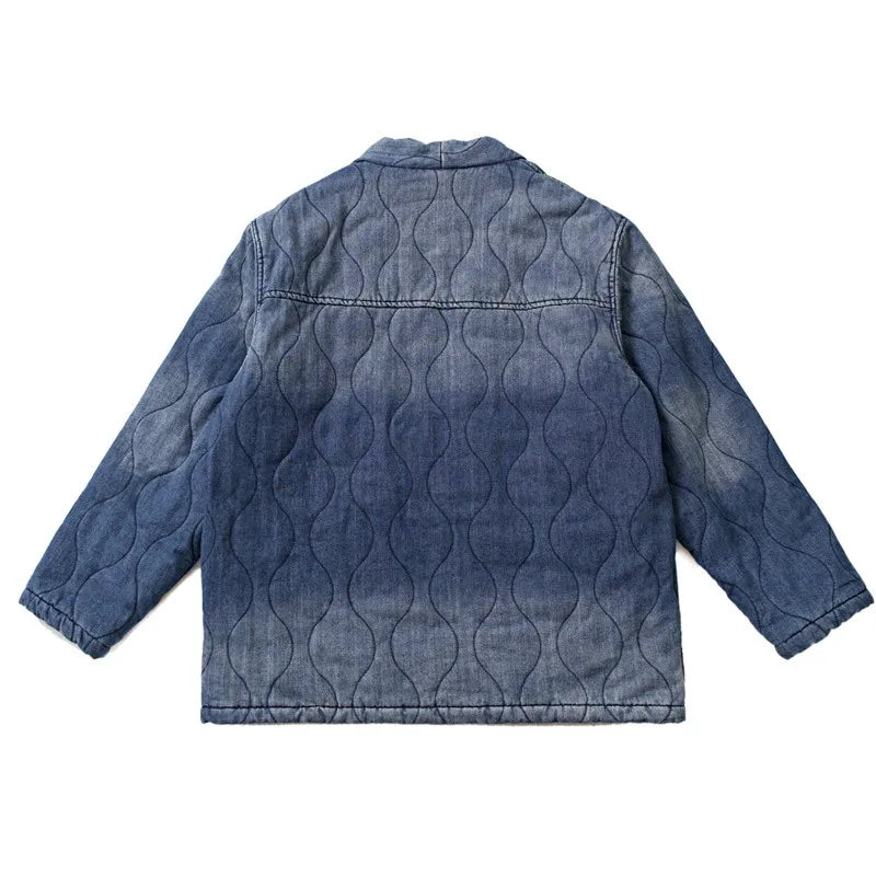 Blue Metal Taoist Padded Kimono Jacket